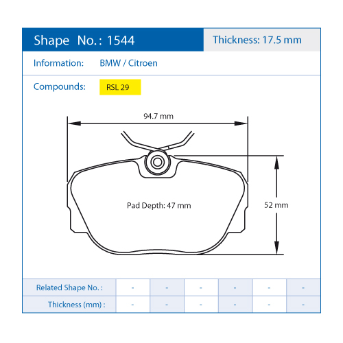 Pastiglie Pagid Racing Rsl 29 Cod. E1544R29 Pastiglie Pagid Racing Rsl 29 Cod. E1544R29 - immagine 2
