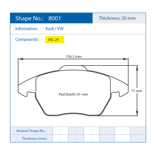 Pastiglie Pagid Racing Cod. E8001R29 Pastiglie Pagid Racing Cod. E8001R29 - immagine 2