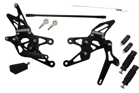 Pedane Street-Racing Regolabili Accossato, Realizzate In Alluminio, Per Moto Pedane Street-Racing Regolabili Accossato, Realizzate In Alluminio, Per Moto