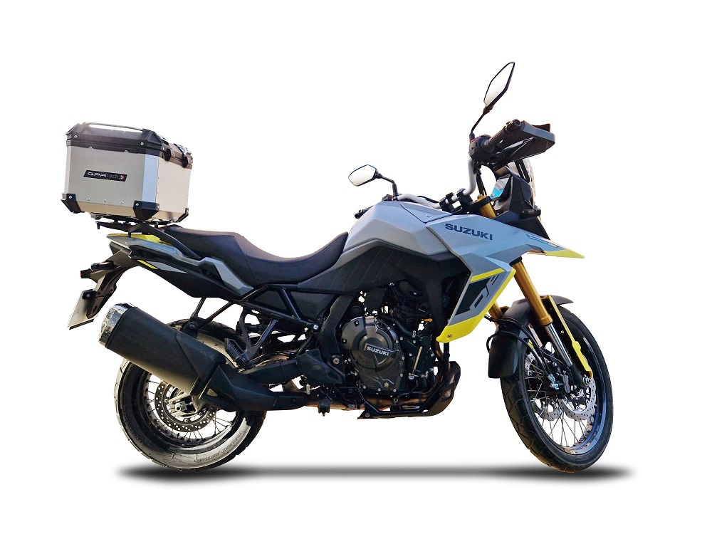 Bauletto GPR Tech Suzuki V-Strom Dl 1000 2017/19 e4 TOP CASE ALPI-TECH 45 LT. SILVER Con Piastra Specifica Bauletto GPR Tech Suzuki V-Strom Dl 1000 2017/19 e4 TOP CASE ALPI-TECH 45 LT. SILVER Con Piastra Specifica - immagine 2