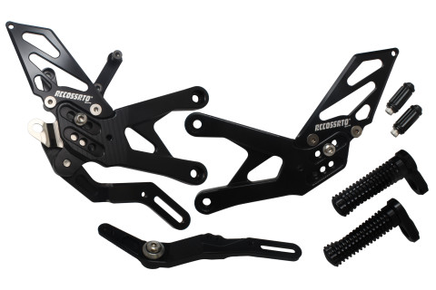 Pedane Street-Racing Regolabili Accossato, Realizzate In Alluminio, Per Moto Pedane Street-Racing Regolabili Accossato, Realizzate In Alluminio, Per Moto